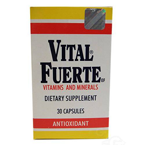 Vital Fuerte, Vitamins and Minerals Supplement, 30 Capsules, Bottle.