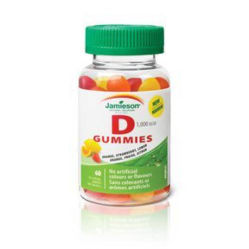 Jamieson Vitamin D Gummies 1,000 IU - Orange, Strawberry, Lemon, 60s