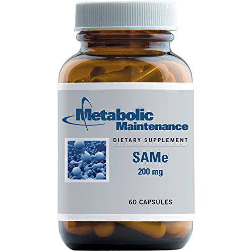 Metabolic Maintenance Same - 200mg S-Adenosyl Methionine SAM-e Supplement Acid-Resistant Capsules with Magnesium - Mood, Joint + Brain Support (60 Capsules)