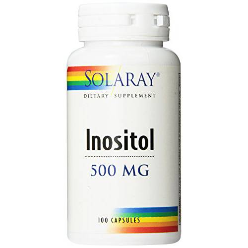 Solaray Inositol 500mg - 100 VegCaps - Non-GMO, Vegan - 100 Servings