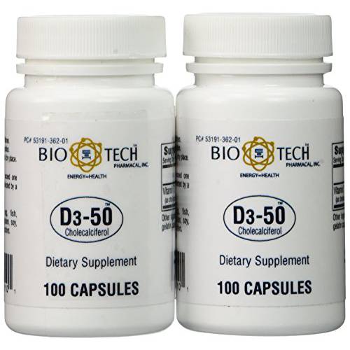 Bio-Tech - D3-50 50,000 IU, 100 Count (Pack of 2)