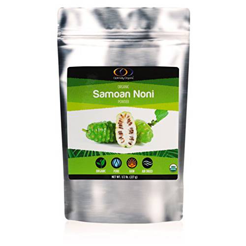 Optimally Organic Raw Samoan Noni Powder Dietary Supplement, Enzymes, Fiber, & Probiotics