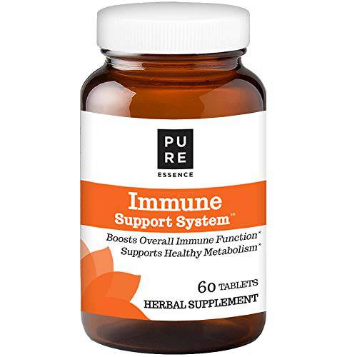 Pure Essence Immune Cellular Support System with Maitake, Reishi, Shitake Mushroom, Spirulina, Colostrum, Fucoidan and More - 60 Tablets