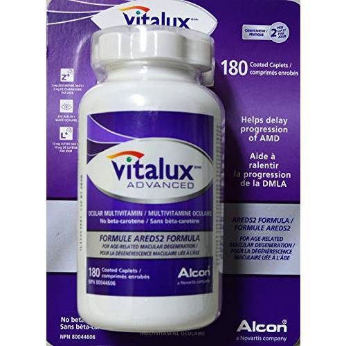 Vitalux Advanced Ocular multivitamin/No beta-carotene/Formula Areds2, 180 coated caplets