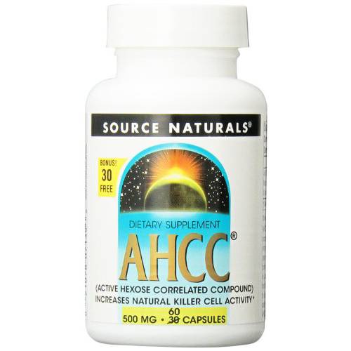 Source Naturals AHCC Capsules, 500 mg, 30+30 Capsules