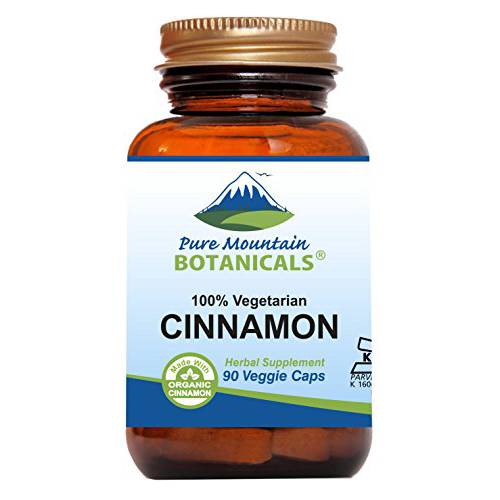 Cinnamon Capsules - Kosher Vegan Pills with 900mg of Organic Cassia Cinammon Bark Supplement