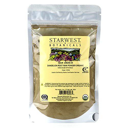 Starwest Botanicals Organic Dandelion Root Powder, 4 Ounces