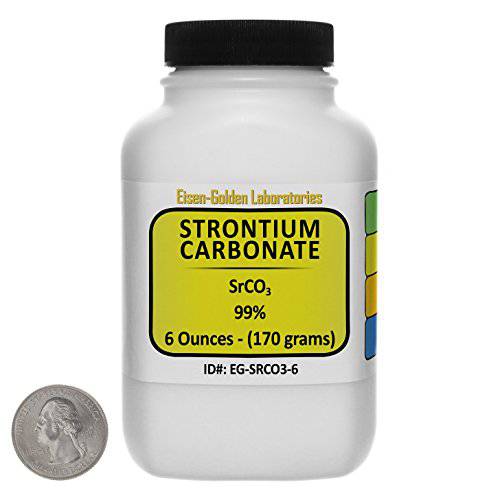 Strontium Carbonate [SrCO3] 99% ACS Grade Powder 6 Oz in a Space-Saver Bottle USA