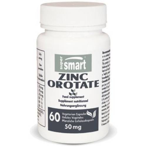 Supersmart - Zinc Orotate 100 mg Per Serving - Essential for Over 80 Enzymes - Minerals Supplement - Support Good Cellular & Enzymatic Processes | Non-GMO & Gluten Free - 60 Vegetarian Capsules
