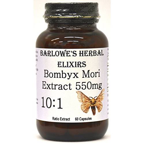 Bombyx Mori Extract 10:1-60 550mg VegiCaps - Stearate Free, Bottled in Glass