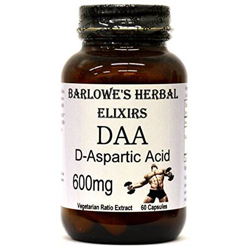 D-Aspartic Acid - 60 600mg VegiCaps - Stearate Free, Glass Bottle