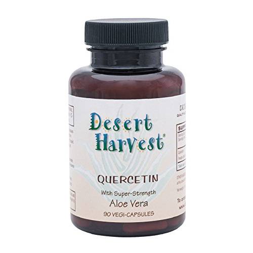 Desert Harvest Quercetin Supplement, 500 mg, 90 Capsules with Aloe Vera for Absorption