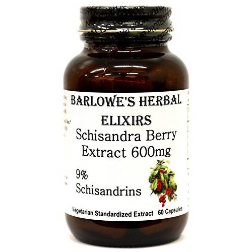 Schisandra Berry Extract - 60 600mg VegiCaps - Stearate Free, Glass Bottle