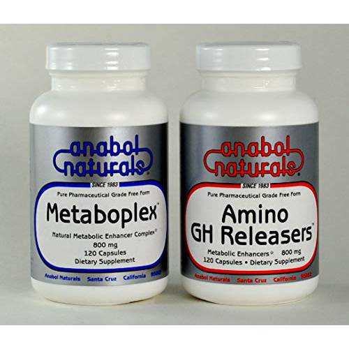 Anabol Naturals Meta GHR Stack: Metaboplex 120 caps, 600 mg and Amino GHReleasers120 caps, 800 mg