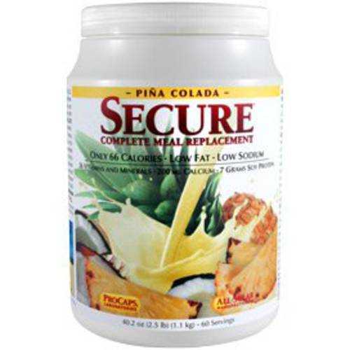 Andrew Lessman Secure Soy Complete Meal Replacement – Piña Colada 10 Servings – Only 65 Calories, 7 Grams Non-GMO Soy Protein, Vitamins & Minerals, Low-Fat, Nutritious & Delicious, Mixes Instantly