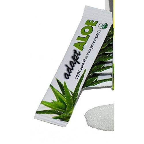 adaptALOE 100% Pure Aloe Vera Juice Crystals,Organic, Inner Leaf Fillet (single),16 fl ounces