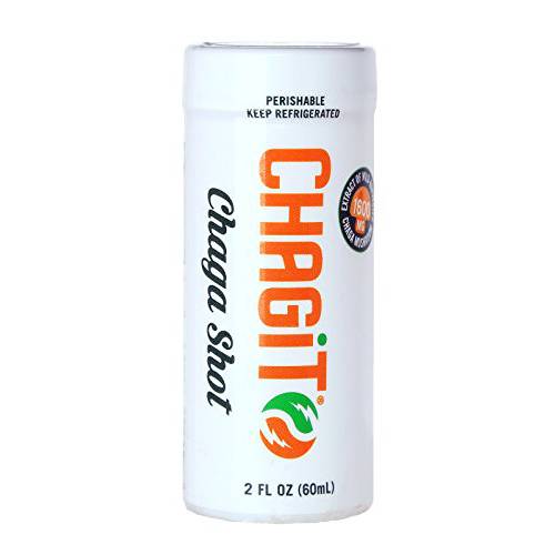 Chagit Chaga Mushroom Shot, Immunity Shot, Proprietary Quadruple Chaga Mushroom Extract, 2oz Daily Drink, Ready to Drink, Box of 15 Individually Wrapped Shots