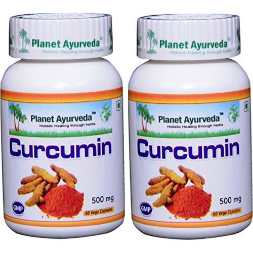 Curcumin - 2 Bottles (Each 60 Capsules, 500mg) - Planet Ayurveda in USA
