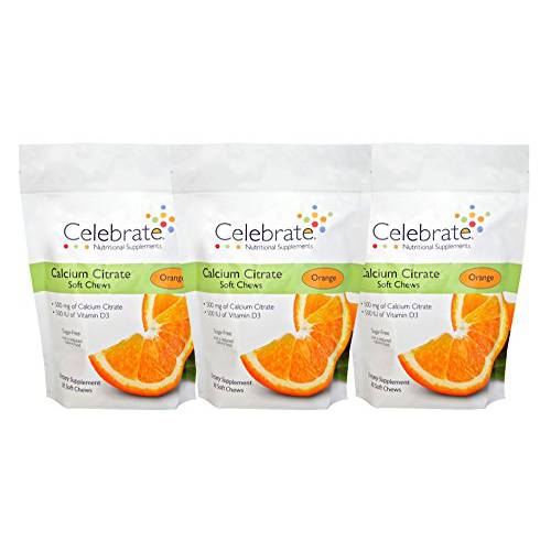 Celebrate Vitamins Calcium Citrate Soft Chews - 500 mg - Orange - 270 Count