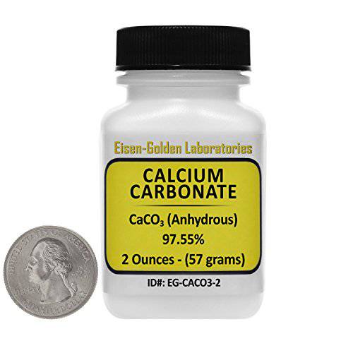 Calcium Carbonate [CaCO3] 97.55% ACS Grade Powder 2 Oz in a Space-Saver Bottle USA