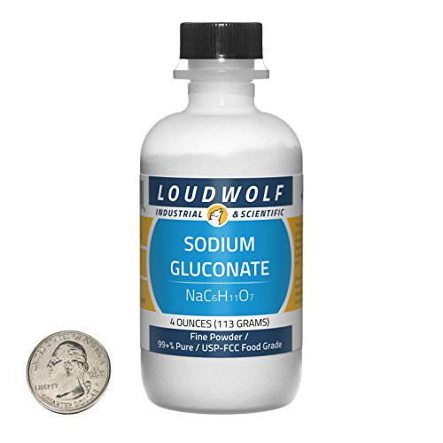 Sodium Gluconate/Fine Powder / 4 Ounces / 99+% Pure/USP-FCC Food Grade/Ships Fast from USA