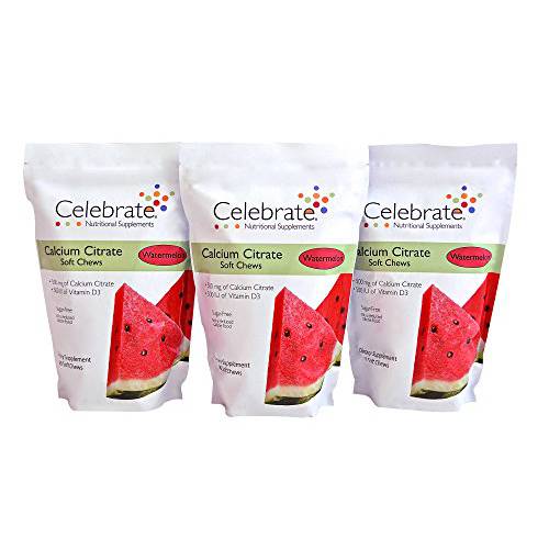 Celebrate Vitamins Calcium Citrate Soft Chews - 500 mg - Watermelon - 270 Count