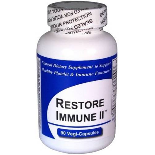 Restore Immune II (1 Bottle with 90 Capsules) Contains NO Beef Bovine Gelatin Capsules or Common Fillers Like Silicon Dioxide, Talc, or Magnesium Stearate*- We use Kosher & Vegetarian Capsules