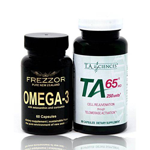 T.A. Sciences | TA-65 Supplement | 90 Capsules | Free Bottle of Omega-3 Greenlip Mussel Oil | Anti-Inflammatory Daily Supplement | 60 Capsules