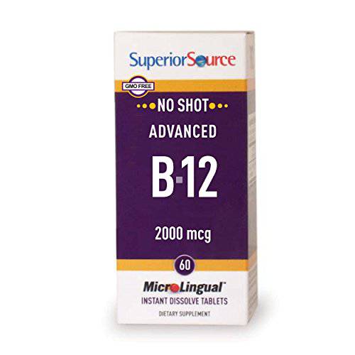 Superior Source No Shot Advanced B12 Vitamins, 2000 mcg, 60 Count