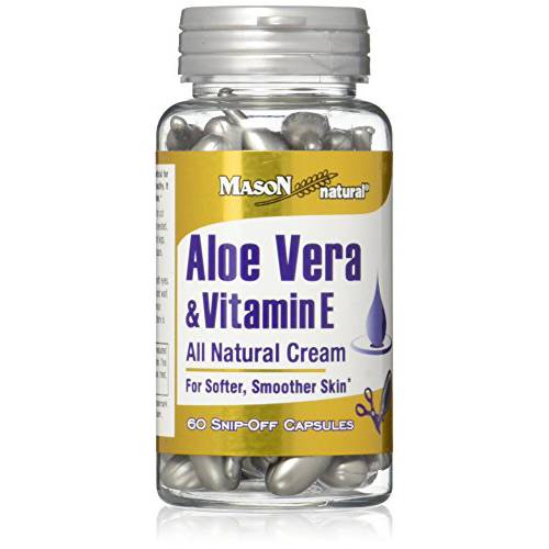 Mason Natural Aloe Vera & Vitamin E Hydration Skin Therapy Snipp-off Capsules, 60 Count