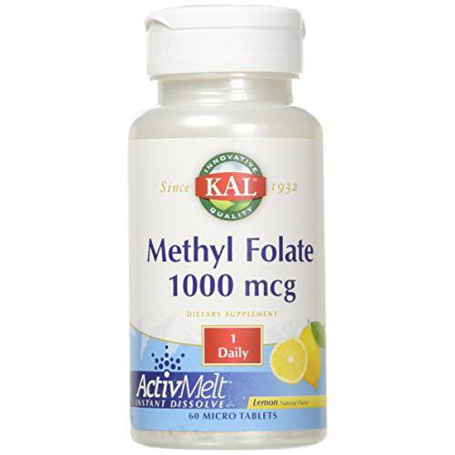 KAL Methyl Folate Activmelt, Lemon, White, 60 Count