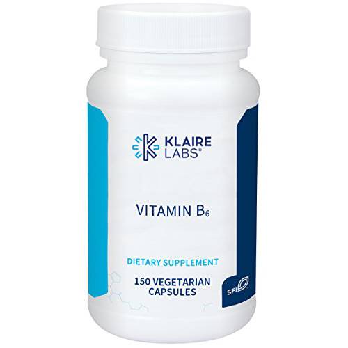 Klaire Labs Vitamin B6 - 250 Milligrams Hypoallergenic High Potency Pyridoxine HCl for Immune & Nervous System Support, Assists B12 Absorption (150 Vegetarian Capsules)