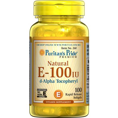 Puritan’s Pride Vitamin E-100 iu 100% Natural 100 Softgels
