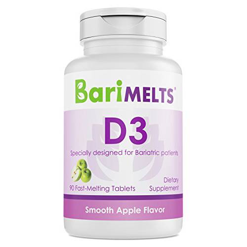 BariMelts D3, Dissolvable Bariatric Vitamins, Natural Apple Flavor, 90 Fast Melting Tablets