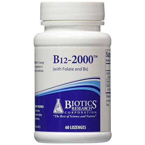 Biotics Research B12 Lozenges Vitamin B6 and B12 2000 Lozenges with Folate 60 Lozenges