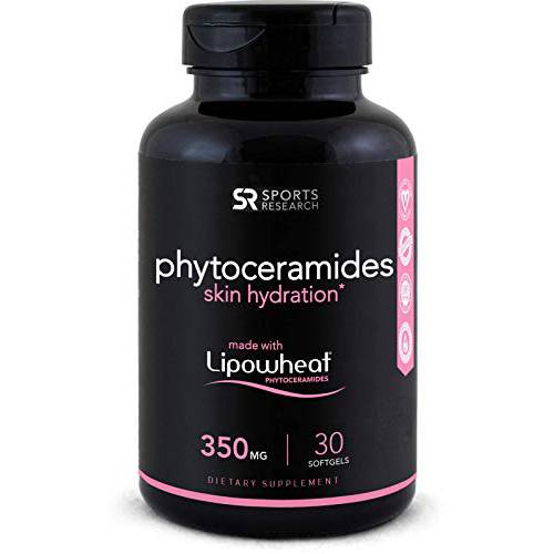 Phytoceramides 350mg Made with Clinically Proven Lipowheat® | Plant Derived and GMO Free with No Fillers or Synthetic Vitamins - 30 Liquid softgels