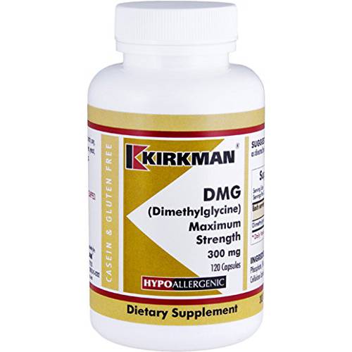 Kirkman - DMG (Dimethylglycine) 300 mg - 120 Capsules - High Potency - Supports Methylation - Hypoallergenic
