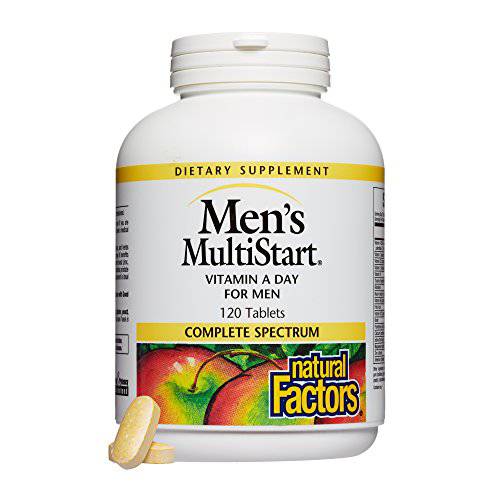 Natural Factors, Men’s MultiStart Daily Multivitamin, Nutritional Support for Immune Health and Energy, 120 tablets (60 servings)