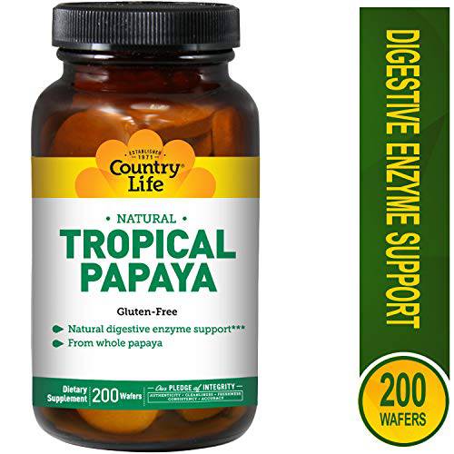 Country Life Natural Tropical Papaya - 200 Chewable Wafers