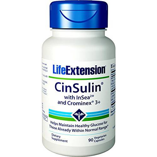 Life Extension CinSulin with InSea2 and Crominex 3+, 90 Vegetarian Capsules