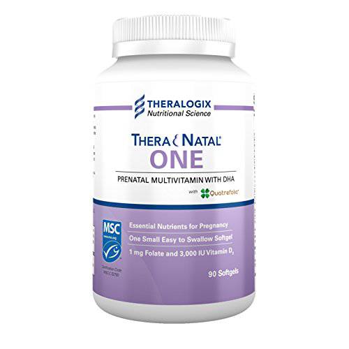 TheraNatal One Prenatal Multivitamin | 90 Day Supply | 90 Softgels | Vitamin & Mineral Supplement | Gluten-Free