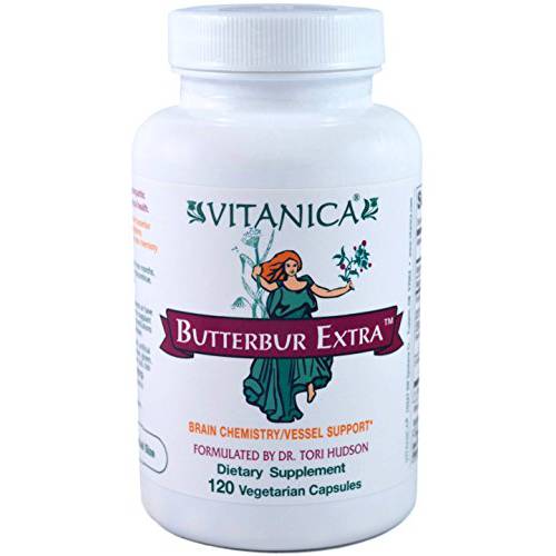 Vitanica, Butterbur Extra, Brain Chemistry and Vessel Support, Vegan, 120 Capsules