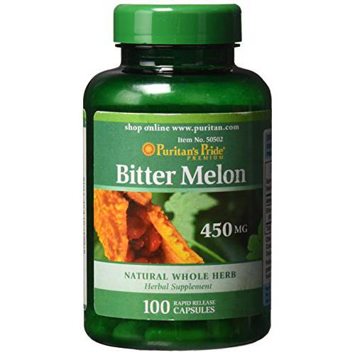 Puritan’s Pride Bitter Melon 450 mg, 100 Count, White15-205