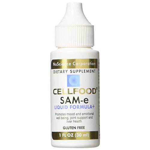 Cellfood SAM-e Liquid Formula+, 1 fl oz - Joint Support & Liver Health - Liquid for Easier Absorption & Better Bioavailability - Gluten Free, Non-GMO - 30-Day Supply