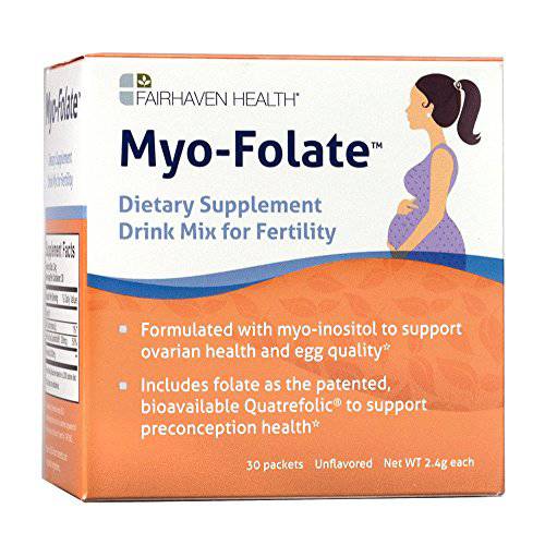 Myo-Folate Drinkable Fertility Supplement for Women with Myo-Inositol and Folate (Folic Acid) to Support Ovulation and Cycle Regularity, Unflavored Powder with Vitamins for Trying to Conceive Women