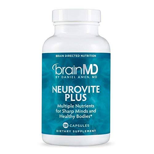 BRAINMD Dr Amen NeuroVite Plus - 120 Capsules - Multivitamin & Mineral Supplement, Enhanced with Phytonutrients, Enzymes & Whole Foods - Gluten Free - 30 Servings