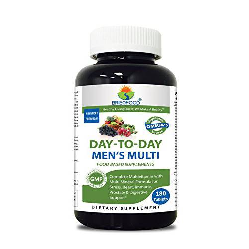 BRIOFOOD Day-to-Day Men’s Multi 180 Tablets - Food Based Supplement with Vegetable Source Omegas