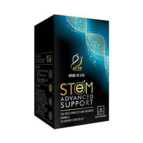 ACTIF STEM Cell Support - Maximum Strength with 10+ Stem Cell Factors, Non GMO, 2 Month Supply, Made in USA