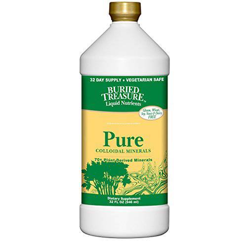Buried Treasure Pure Colloidal Minerals 70 Plus Plant Derived Minerals from Eden Era Natural Plant Based Nutritional Supplement Liquid Bio-Available for Fast Absorption and Assimilation. 32 oz