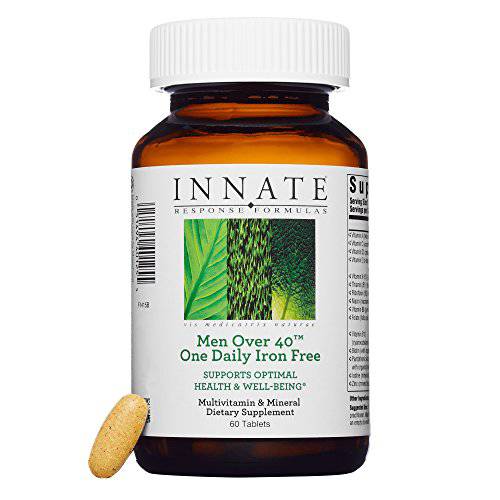 INNATE Response Formulas, Men Over 40 One Daily Iron Free, Multivitamin, Vegetarian, Non-GMO, 60 tablets (60 Servings)